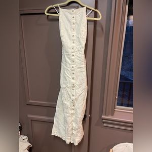 Free People Linen Midi Dress White Size M